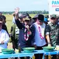 Menteri Pertanian Syahrul Yasin Limpo (Mentan SYL) melakukan Panen Raya Padi di Desa Sari Mulyo, Kecamatan Sukaraja, Kabupaten Seluma, Provinsi Bengkulu (10/2).