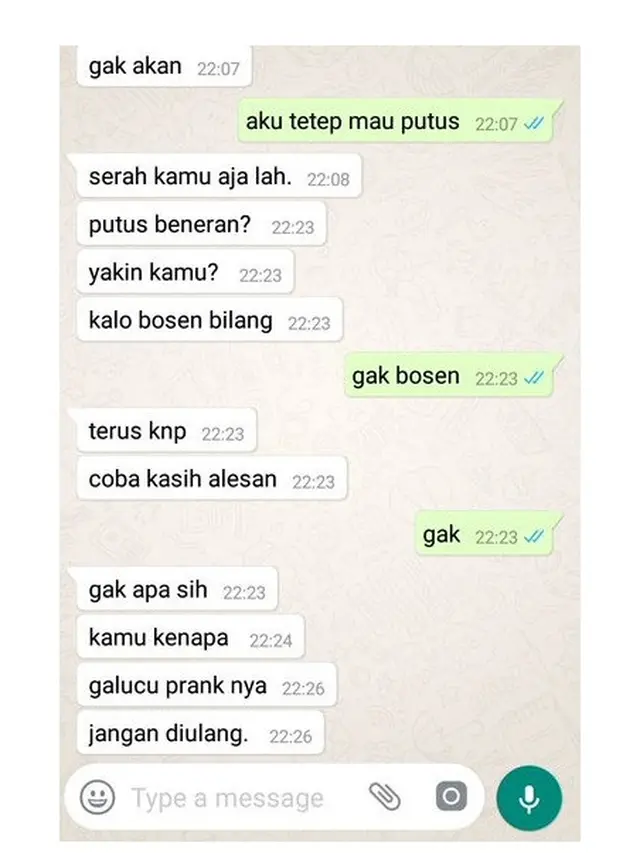 6 Chat Prank Minta Putus Ini Bikin Senyum Tipis, Hubungan Dibuat Mainan