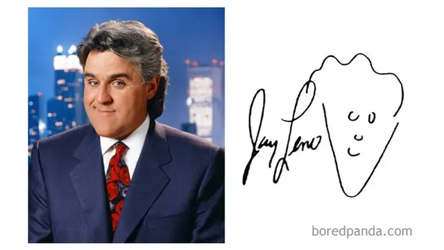 Tanda tangan unik  Jay Leno