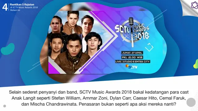 [Bintang] Nantikan 5 Kejutan di SCTV Music Awards 2018 Malam Ini