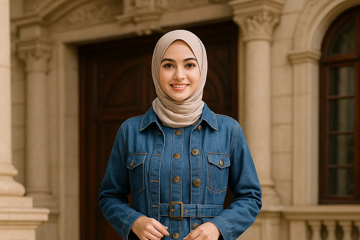 Gamis dengan Outer Denim