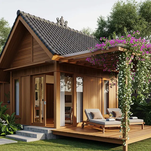 Rumah Mungil Estetik dengan Sentuhan Tropis Modern