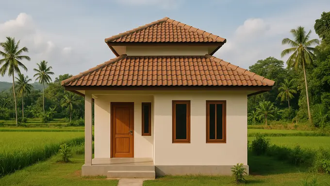 Model Rumah Tipe 21 dengan Atap Susun di Tahun 2025/via ChatGPT