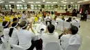 Suasana pertemuan Calon Kapolri, Komjen Badrodin Haiti dengan civitas akademika dari berbagai perguruan tinggi di Indonesia di Markas Besar Polri, Jakarta, Minggu (22/2). (Liputan6.com/Faizal Fanani)