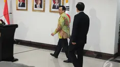 Irman Gusman saat menerima Ketua Parlemen Korea Selatan Chun Ui Hwa, Jakarta (22/12/2014). (Liputan6.com /Andrian M Tunay)