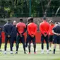 Para pemain MU saat mengikuti sesi latihan di AON Training Complex di Carrington, Inggris, Selasa (23/5). Partai final Liga Eropa 2016-2017 akan digelar di Friends Arena, Stockholm, pada 25 Mei 2017 dini hari WIB. (Martin Rickett / PA via AP)