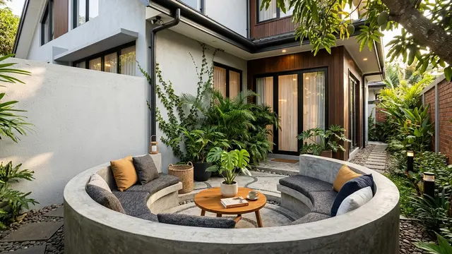 Inspirasi Area Duduk Melingkar di Samping Rumah (AI Generated)