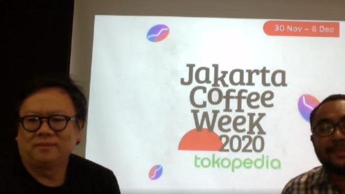 Founder ABCD School of Coffee, Hendri Kurniawan saat konferensi pers Jakarta Coffee Week 2020 (Liputan6.com/Komarudin)