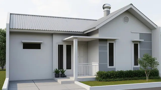 Rumah Minimalis Atap Asbes dengan Ventilasi Atap