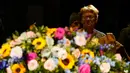 Upacara persemayaman diadakan pada sore hari di lobi Perpustakaan dan Museum Kepresidenan Jimmy Carter di Atlanta, diikuti dengan kesempatan bagi masyarakat untuk melihat peti mati dan memberikan penghormatan. (AP Photo/Brynn Anderson, Pool)