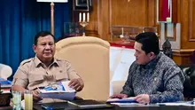 Menpora Erick Thohir, menghadap Presiden Republik Indonesia, Prabowo Subianto di kediaman pribadi di Hambalang, Jawa Barat, Jumat (19/6/2026).