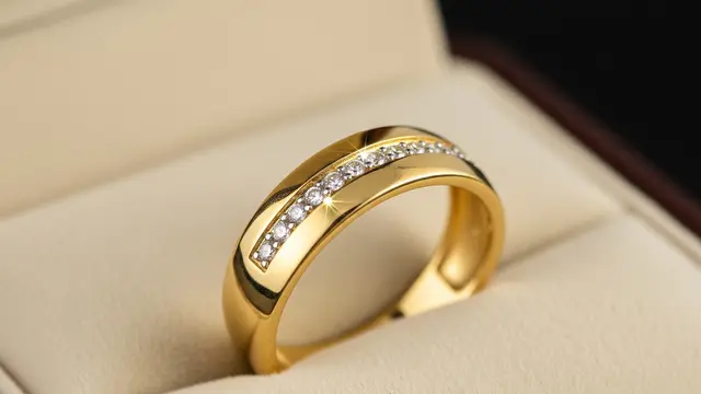 Cincin Half Pave Band (Bertabur Setengah)