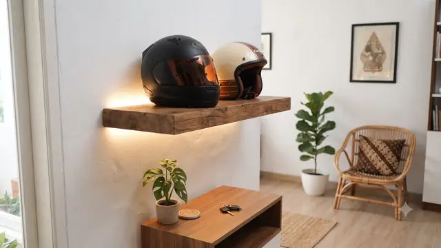 Tempat Menyimpan Helm di Rumah