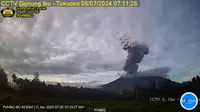 Gunung Ibu masih teru mengalami erupsi hingga pagi ini, Jumat (5/7/2024). (Liputan6.com/ Dok PVMBG)