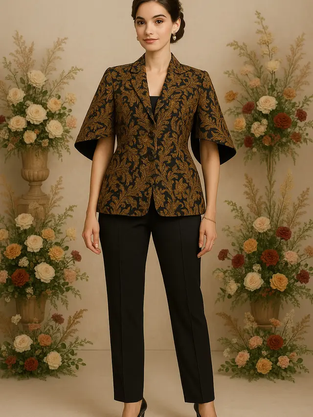 Model Blazer Batik Cape