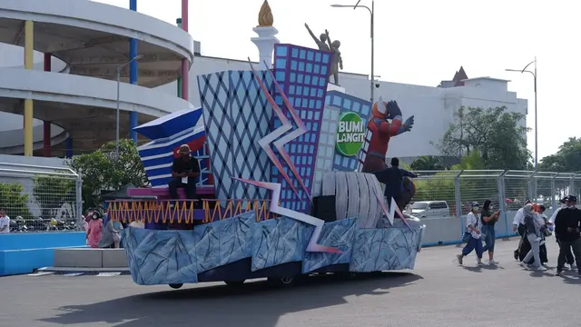 ilustrasi parade mobil hias