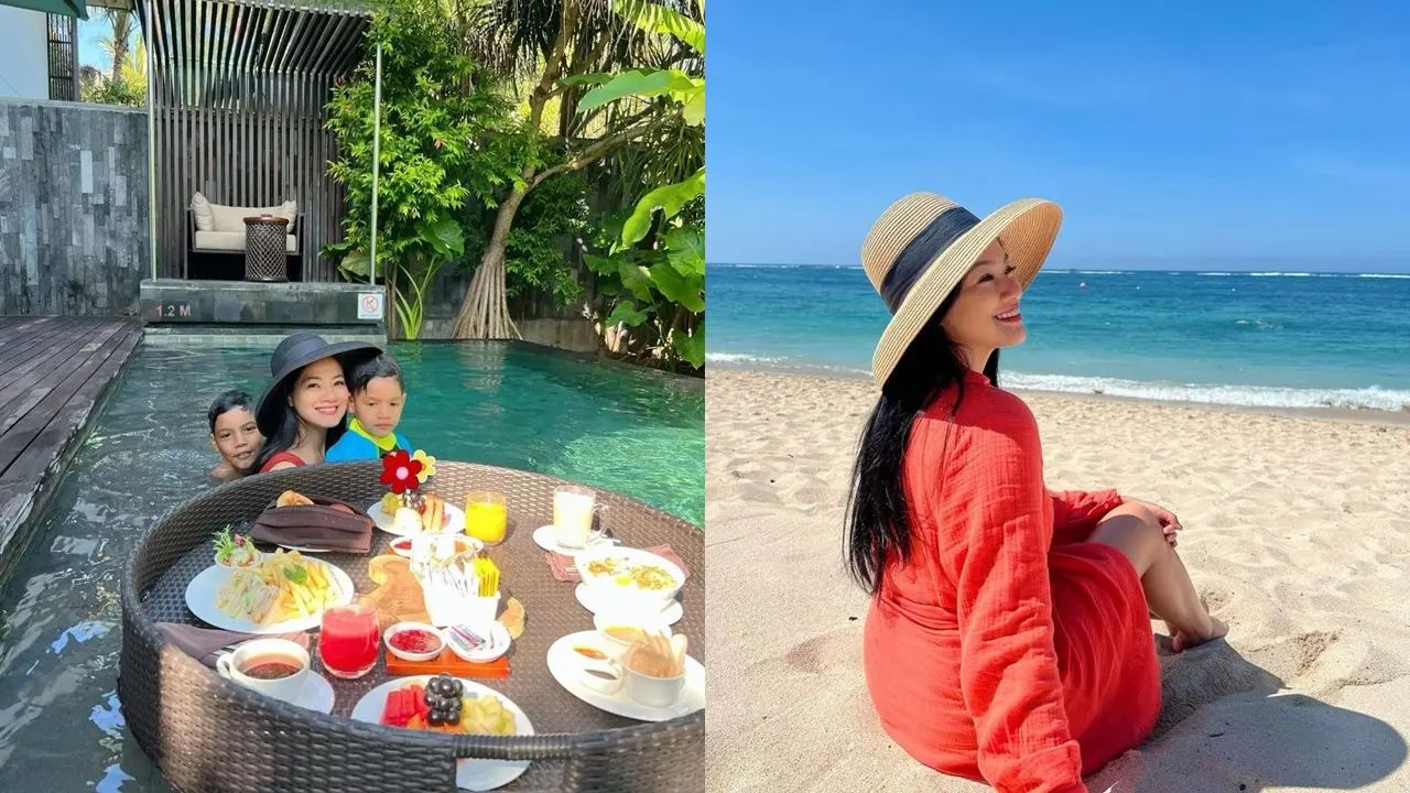 Titi Kamal Liburan di Bali