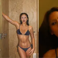 Valerie Thomas tampil dengan riasan wajah yang nyentrik di salah satu unggahan Instagramnya [@valerieethomas]