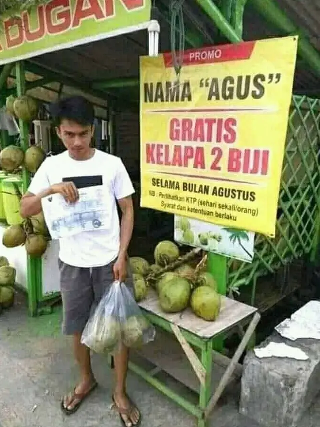 7 Bukti Nama Agus Bawa Berkah di Bulan Agustus, Banyak dapat Promo