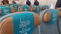 Potret Persiapan Maskapai Garuda Indonesia jelang Keberangkatan Jemaah Haji Indonesia. (Liputan6.com/Pramita Tristiawati)