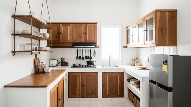 Desain Dapur Kampung Kecil tapi Terlihat Bersih dan Adem (AI Generated)