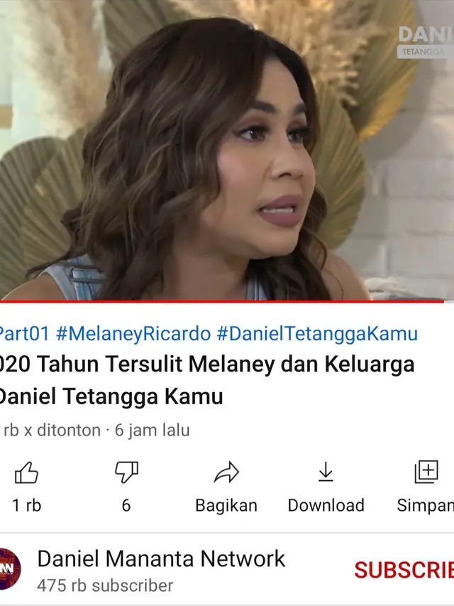 Melaney Ricardo dalam unggahan Daniel Mananta. (Foto: YouTube Daniel Mananta Network)