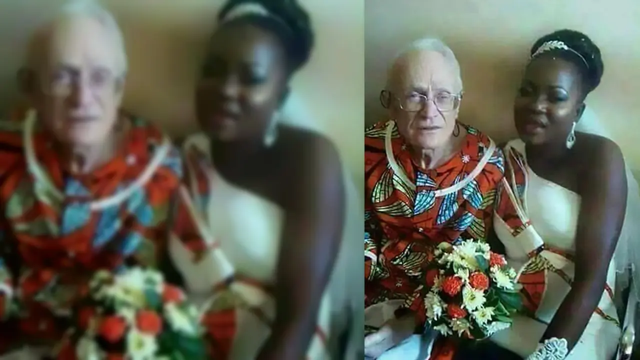 Charity Mumba, wanita 29 tahun kelahiran Zambia menikah dengan Peter Grooves dari Afrika Selatan yang berusia 92 tahun. (CEN)