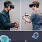 Presiden Jokowi ditemani pendiri sekaligus CEO Facebook, Mark Zuckerberg, melakukan demo teknologi virtual reality (Oculus Rift) saat berkunjung ke kantor Facebook di Silicon Valley, San Fransisco, Rabu (17/2). (facebook.com/zuck)