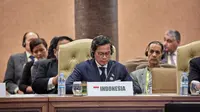 Wakil Menteri Luar Negeri RI, Pahala Nugraha Mansury, memimpin Delegasi RI pada Konferensi Tingkat Tinggi Gerakan Non-Blok (GNB) Ke-19 yang berlangsung di Kampala, Uganda, 19-20 Januari 2024.​ (Kemlu RI)