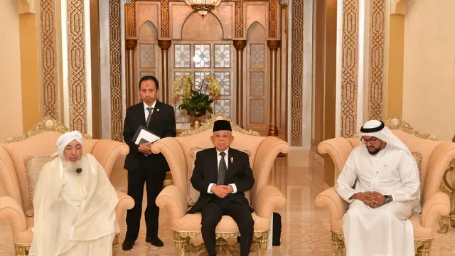 Wapres Ma'ruf Amin bertemu dengan Presiden Abu Dhabi Forum for Peace (ADFP) Syekh Abdullah bin Bayyah,