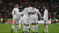 Real Madrid menutup tahun 2015 dengan kemenangan 3-1 atas Real Sociedad di Santiago Bernabeu, Madrid, Rabu (30/12/2015) malam WIB. (AFP/Cesar Manso)