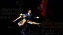 Penampilan pasangan penari, Fernanda Cardona dan Diego Lopez saat bersaing menunjukkan kebolehannya pada Kejuaraan Dunia Tari Tango di Medellin, Kolombia, 18 Juni 2016. (Raul Arboleda/AFP)