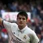 Selebrasi striker Real Madrid, Alvaro Morata usai mencetak gol ke gawang Leganes. (REUTERS/Sergio Perez)