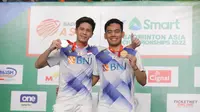 Ganda putra Indonesia, Pramudya Kusumawardana/Yeremia Erich Yoche Yacob Rambitan, menjuarai Kejuaraan Bulutangkis Asia 2022. (PBSI)