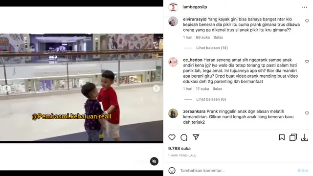 Paula Verhoeven Tuai Kritik Usai Prank Kiano Tiger Wong, Tinggalkan Sang Putra Seorang Diri di Dalam Mal