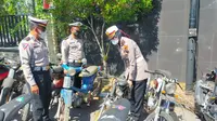 Ratusan motor brong diamankan di Polres Nganjuk. (Dian Kurniawan/Liputan6.com).