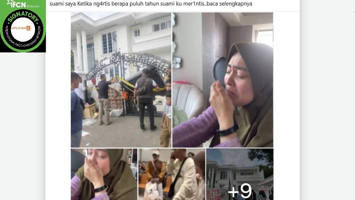 Cek Fakta: Tidak Benar Foto Istri Uya Kuya Menangis Lihat Harta Benda Dijarah