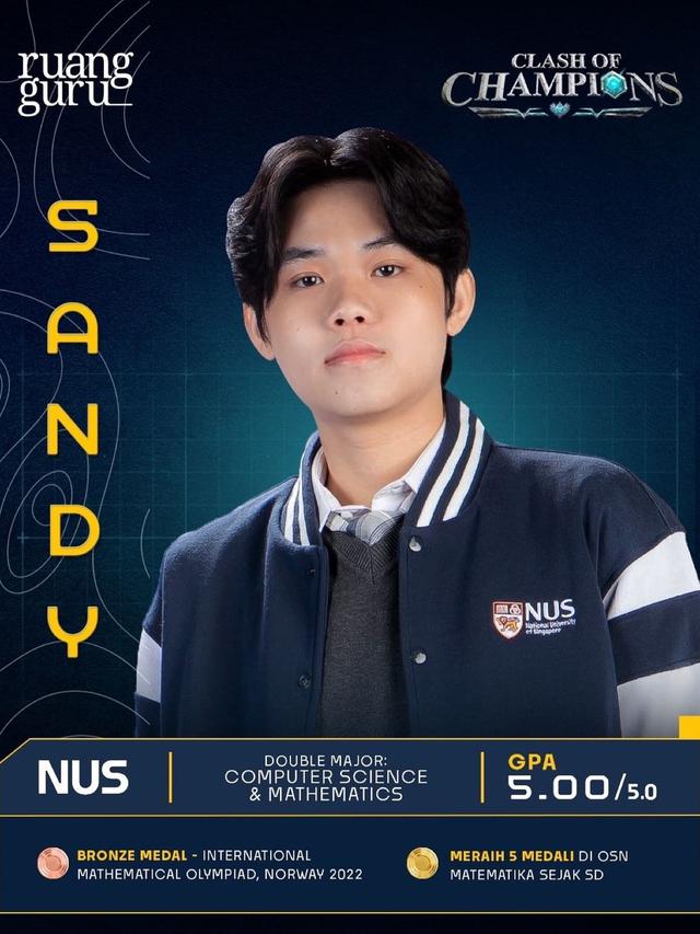 7 Potret Sandy Kristian, Peserta Clash of Champions dengan IPK 5,0