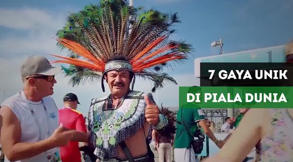 Para suporter memiliki gaya tersendiri dalam menyambut Piala Dunia 2018.