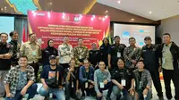 Kejari Depok bersama KPU Kota Depok, Diskominfo, dan IJTI Korda Depok usai mengikuti kegiatan di salah satu hotel kawasan Margonda, Depok. (Foto: Istimewa)