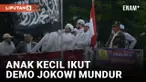 Miris, Anak Kecil Dipaksa Ikut Demo dan Bawa Tulisan Jokowi Mundur