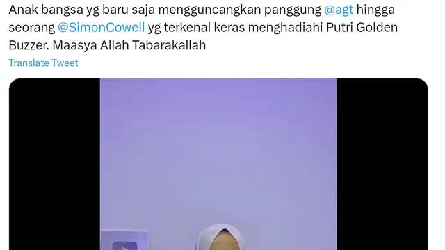Tak Hanya di Panggung America's Got Talent, Putri Ariani Juga Menyentuh Hati Saat Melantunkan Ayat Suci Al-Qur'an