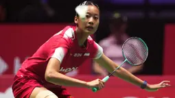 Tunggal putri Indonesia, Putri Kusuma Wardani memastikan tiket ke semifinal tunggal putri Kejuaraan Dunia Bulu Tangkis 2025. (Dimitar DILKOFF/AFP)