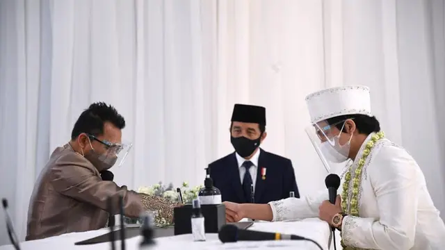 Jadi Saksi Nikah, Ini Potret Jokowi dan Prabowo di Akad Nikah Atta Aurel