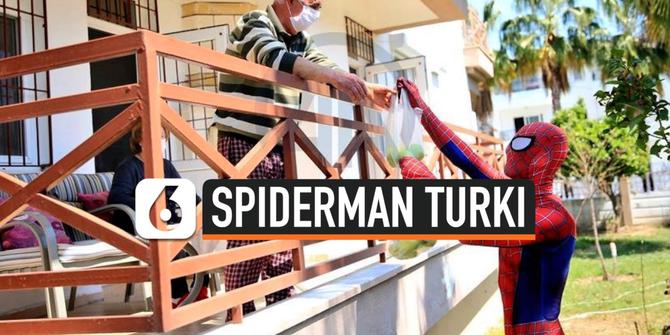 VIDEO: Spiderman Asal Turki Antar Makanan untuk Lansia