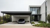 7 Model Carport Industrial Warna Charcoal yang Sedang Digemari, Bikin Fasad Rumah Makin Modern
