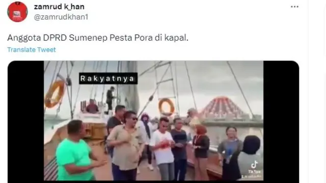 Viral Video Anggota DPRD Sumenep Berpesta dan Sewa Biduan di Atas Kapal