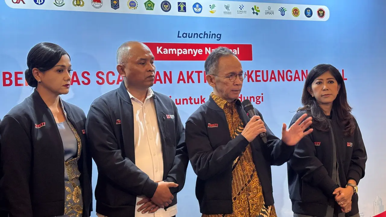 Kampanye Nasional Berantas Scam dan Aktivitas Keuangan Ilegal, di Jakarta, Selasa (19/8/2025). (Foto: Liputan6.com/Tira Santia)