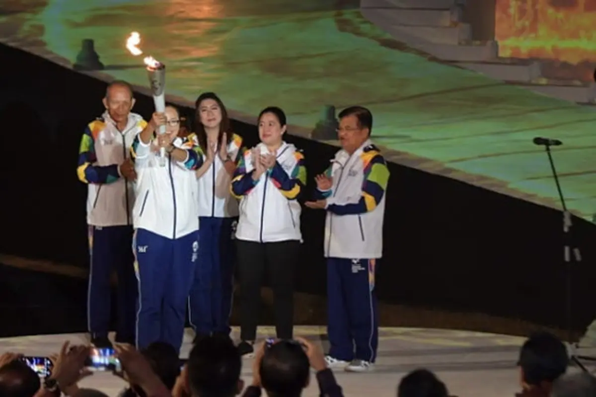 Menko Puan Dampingi Wapres Jusuf Kalla Saksikan Dimulainya Torch Relay Asian Games 2018