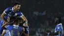 Para pemain Persib merayakan gol ke gawang Mitra Kukar pada laga leg kedua semi final Piala Presiden di Stadion Si Jalak Harupat, Bandung, Sabtu (10/10/2015). (Bola.com/Vitalis Yogi Trisna)